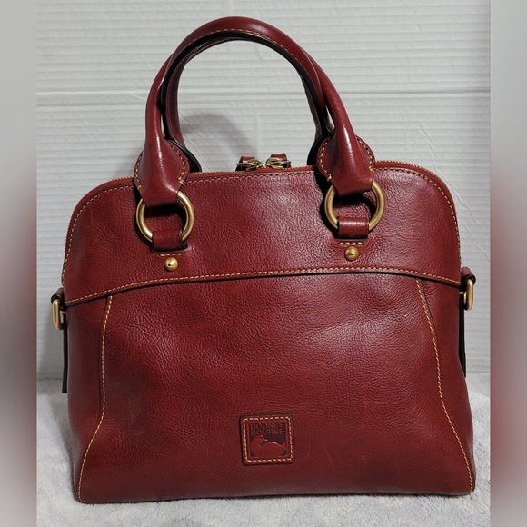Dooney & BURKE Florentine Cameron Satchel Red, Italian Vacchetta Leather - Picture 4 of 15